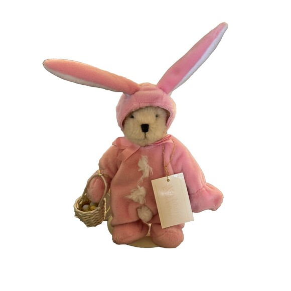 Vintage Muffy Vanderbear Bear Pink Bunny Easter With Tag & Basket NABCO - Picture 1 of 3